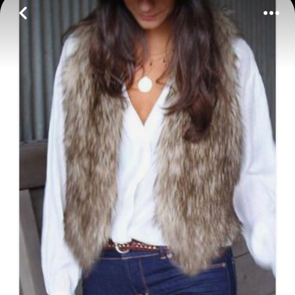 Micheal Kors Vest Faux Fur